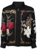 Camilla Magic in the Manuscripts-print silk jacket - Black