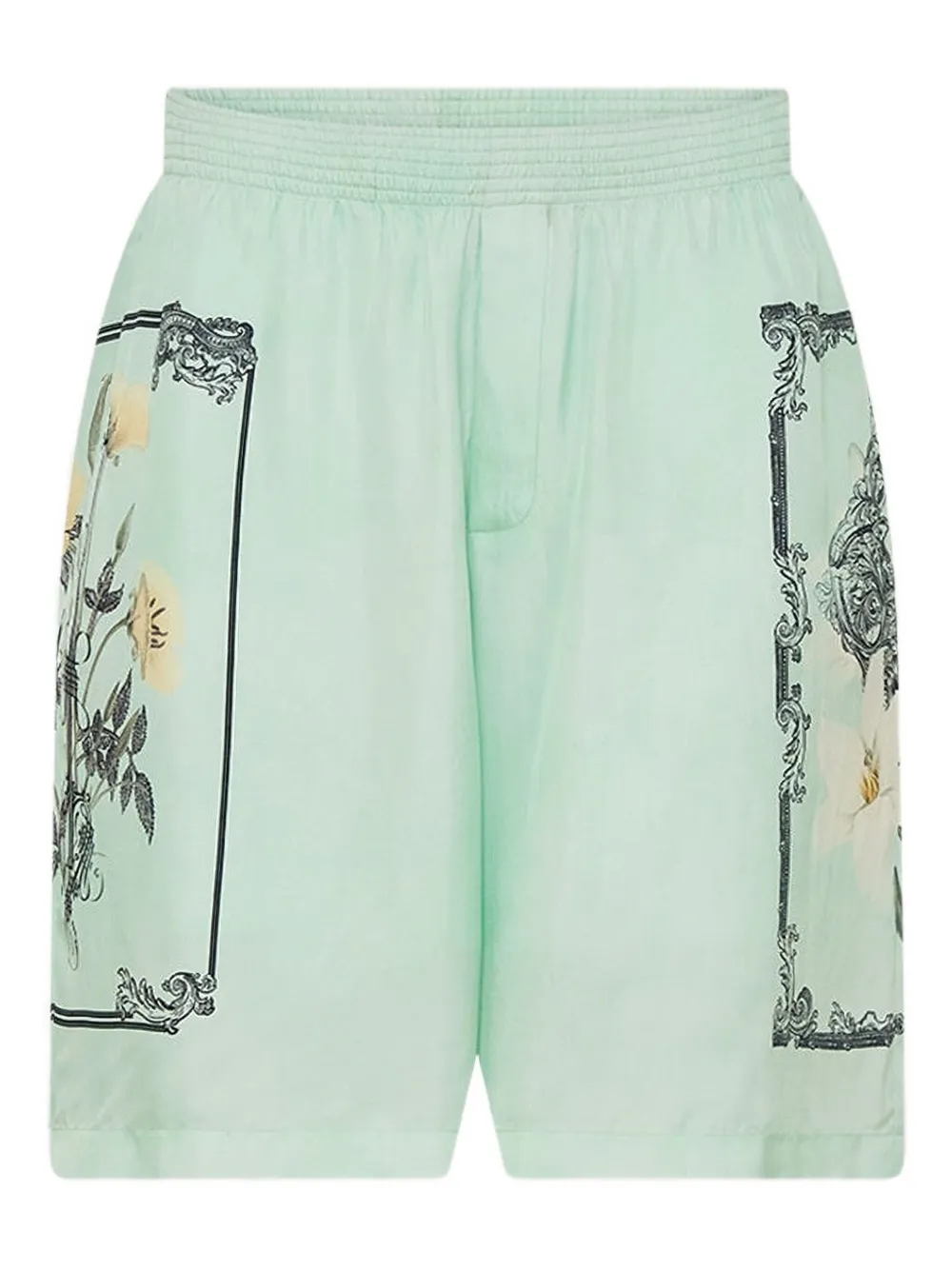 Camilla short en soie à fleurs | vert | Image 1