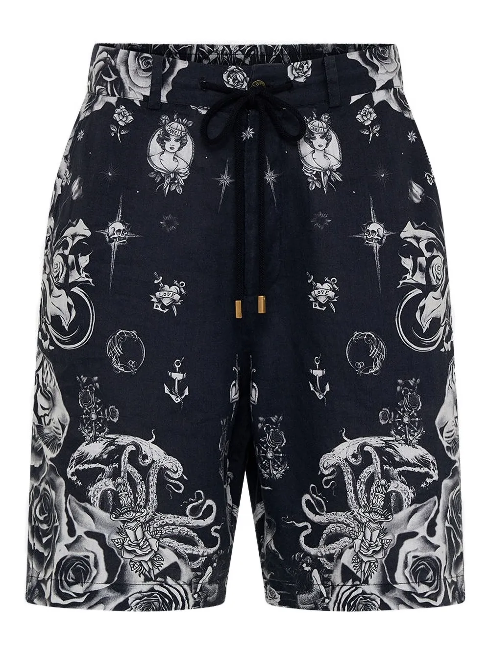 Camilla Tales Of Tattoo drawstring shorts | Black | Image 1