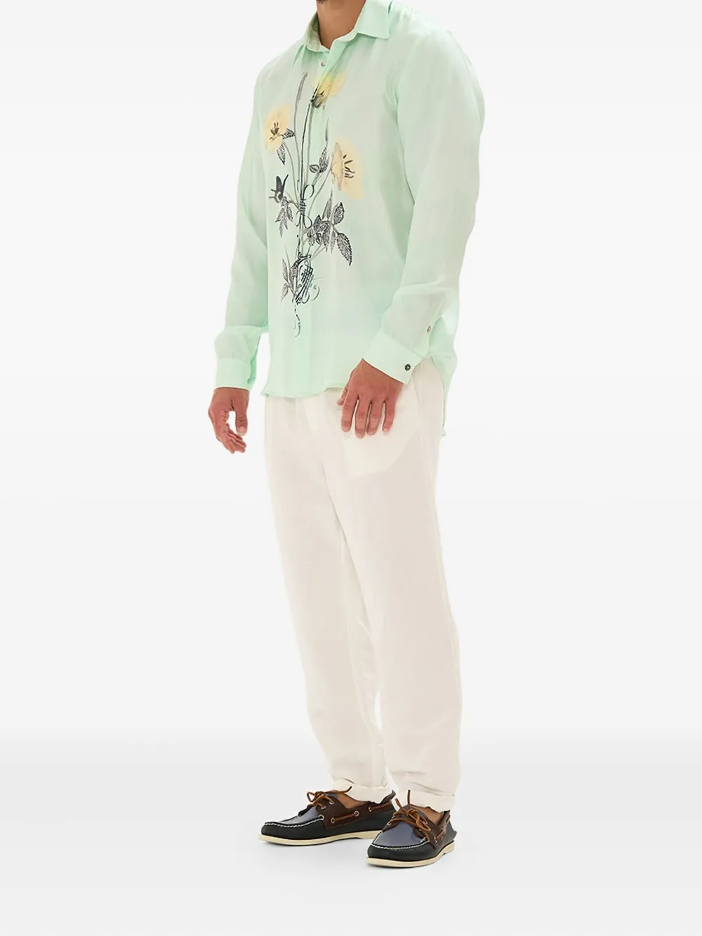 Camilla Overhemd met bloemenprint Groen