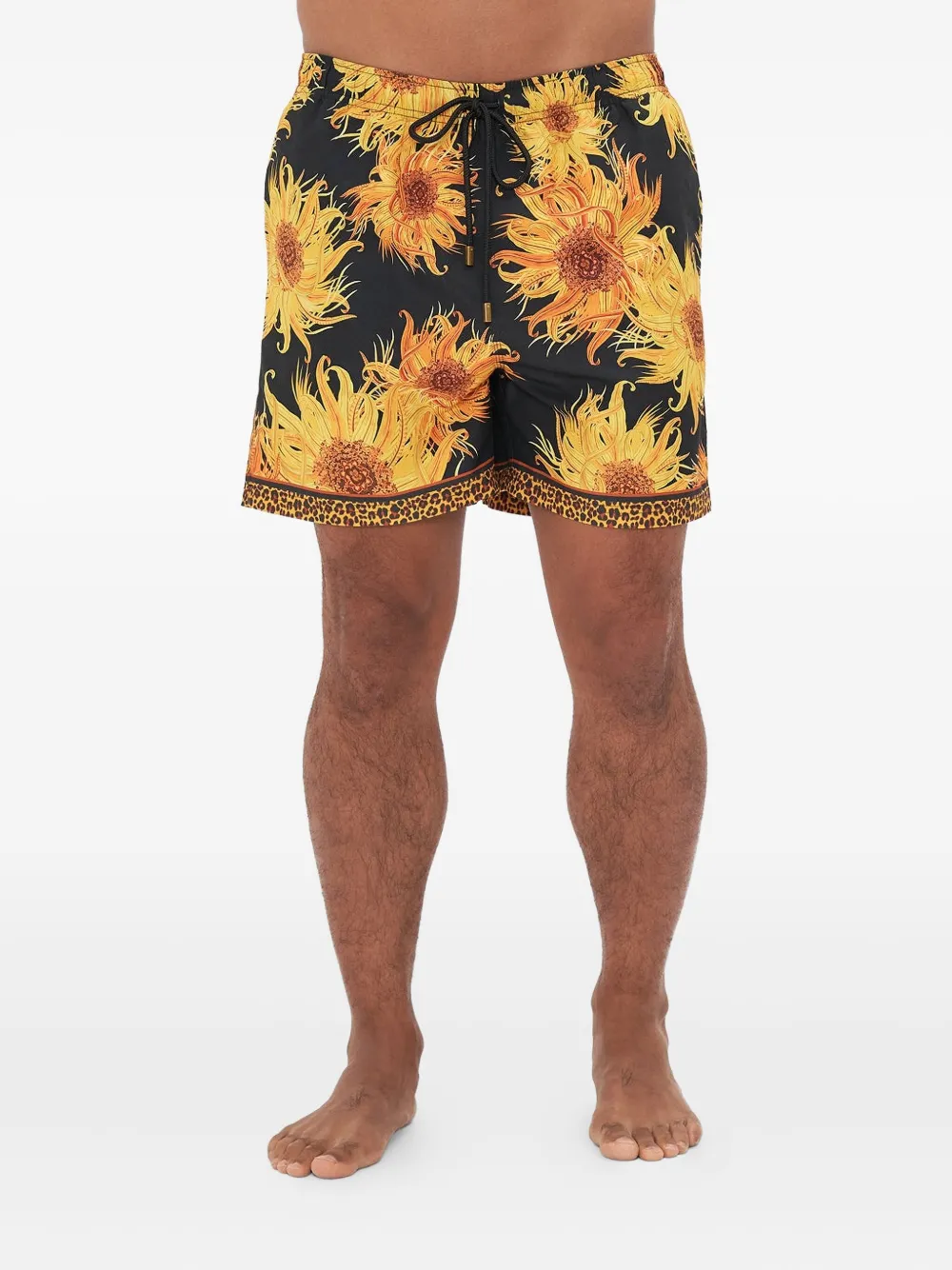 Camilla Zwembroek met bloemenprint Zwart