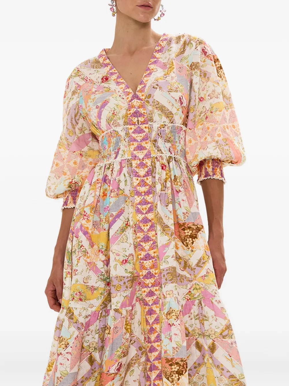 Camilla Maxi-jurk met gelaagde tailleband Roze