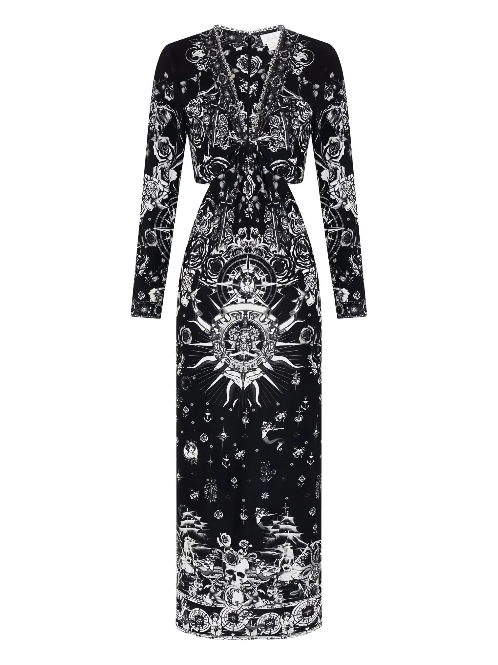 Camilla Tales Of Tattoo cut-out jersey dress - ブラック Camilla Tales Of Tattoo cut-out jersey dress - ブラック