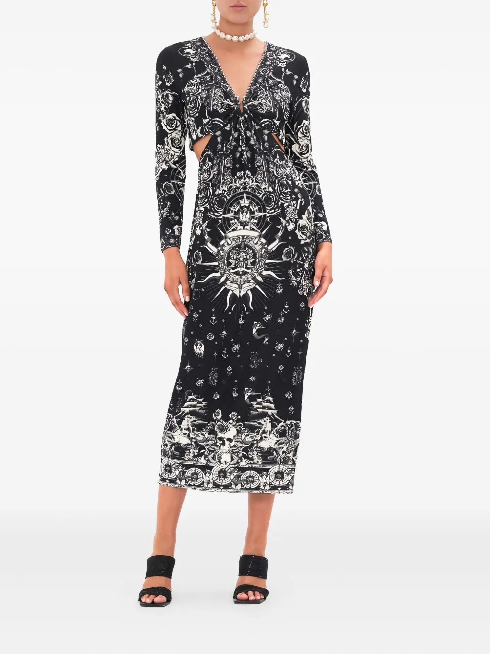 Camilla Tales Of Tattoo cut-out jersey dress - Zwart