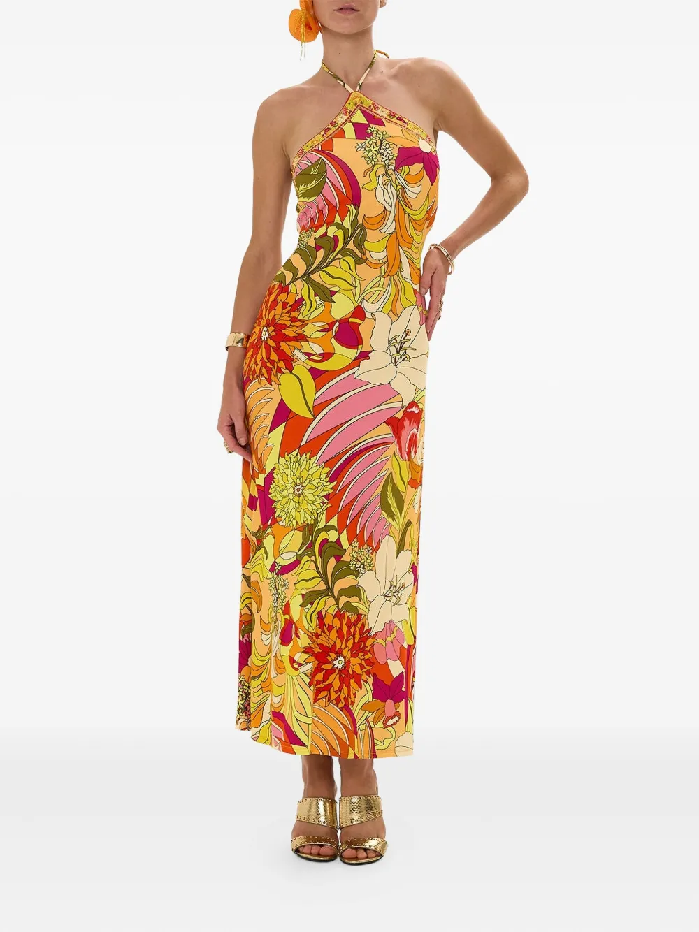 Camilla The Flower Child Society midi dress - Geel