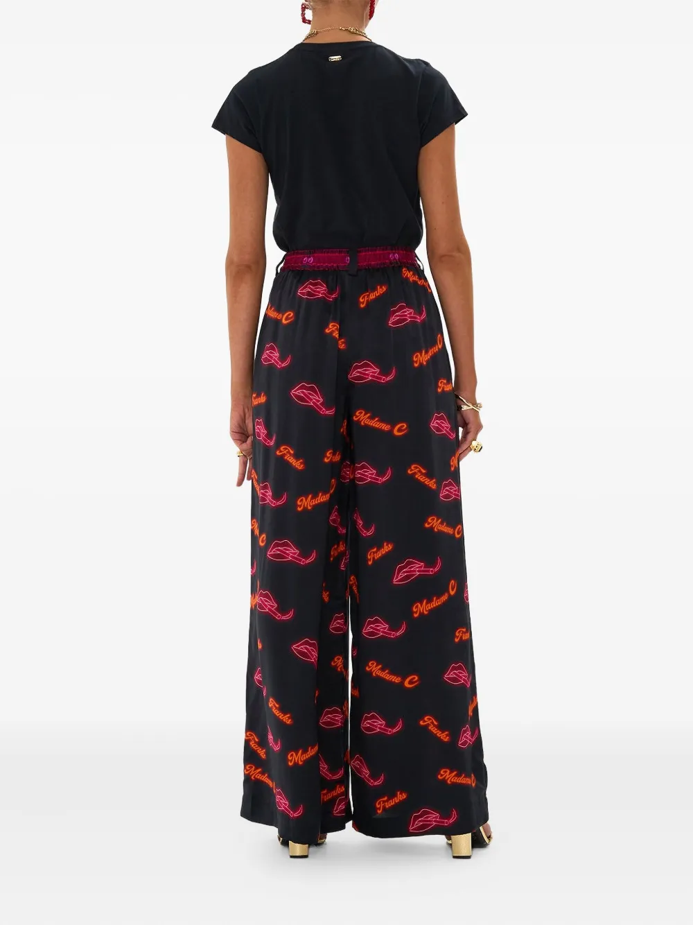 Camilla Palazzo broek met print Zwart