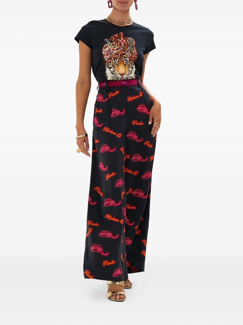 Camilla Electric Loveland palazzo trousers - Zwart