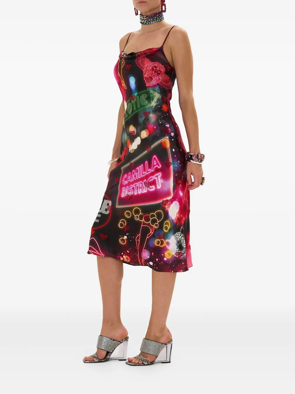 Camilla Electric Loveland midi-jurk Rood