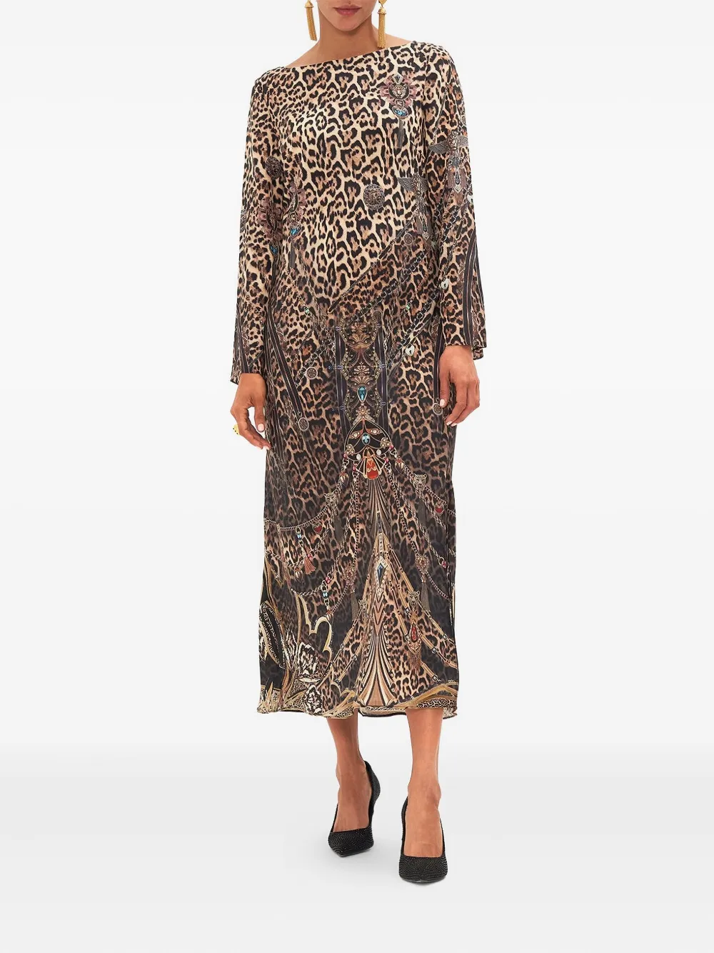 Camilla Amsterglam-print dress - Bruin