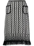 CHANEL Pre-Owned 2004 intarsia-knit wool skirt - Black