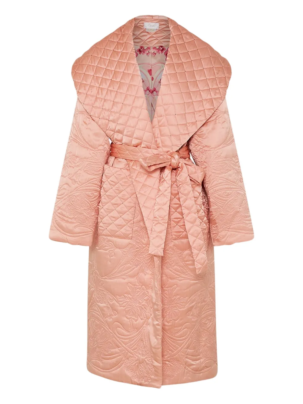Camilla Blossom and Brushstrokes coat - Rosa