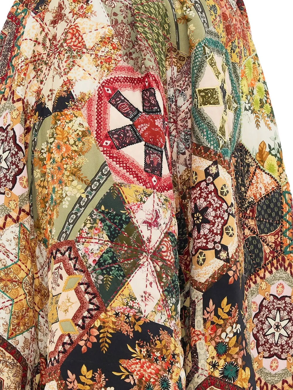 Camilla Stitched In Time wikkelrok met borduurwerk Bruin