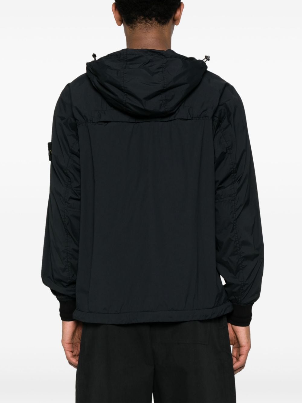 Shop Stone Island Compass Hooded Jacket In Black