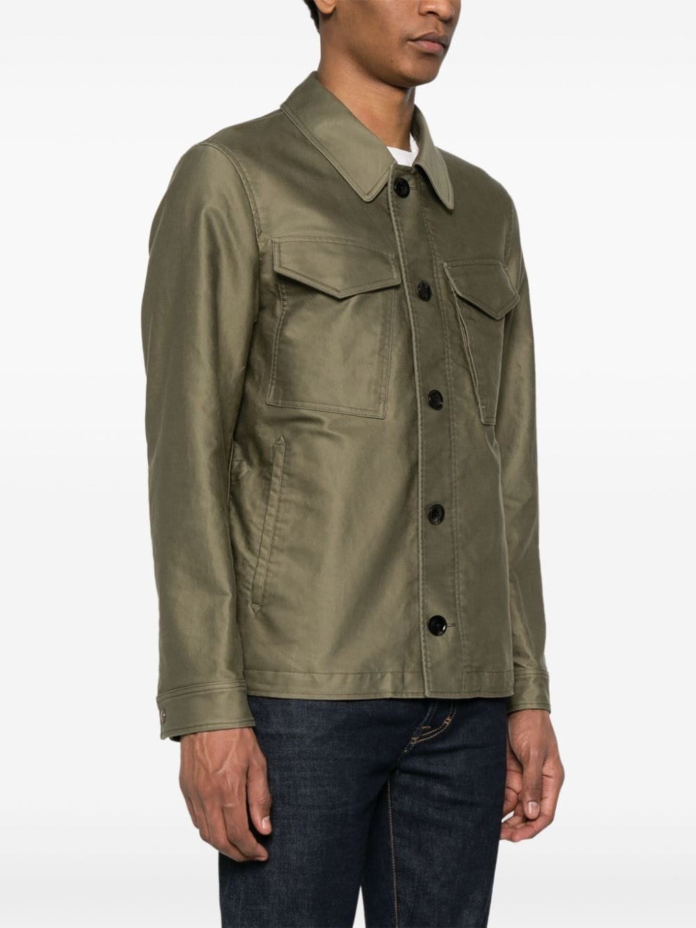 Shop Tom Ford Cotton Military Jacket In Green
