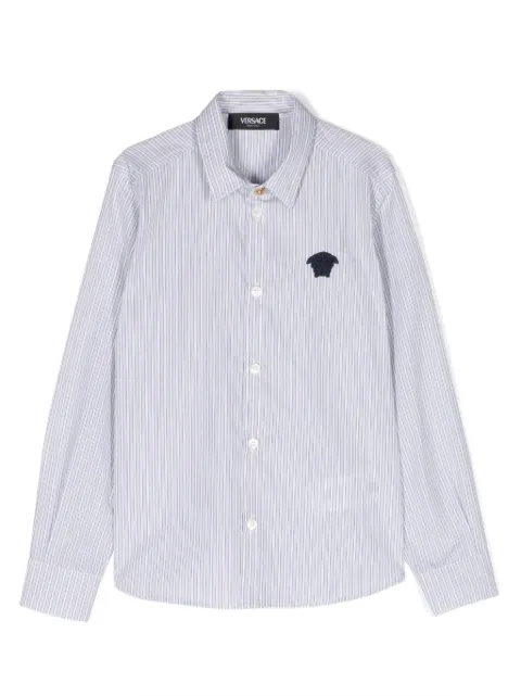Versace Kids Medusa Head striped shirt