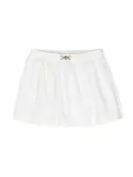 Versace Kids floral-embroidered flared skirt - White