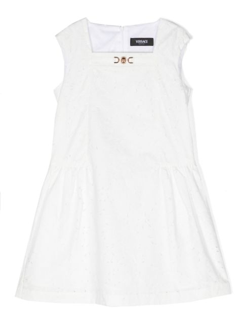 Versace Kids Barocco-print cut-out detailed dress