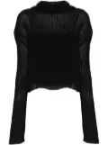 MM6 Maison Margiela plissé single-stitch logo top - Black
