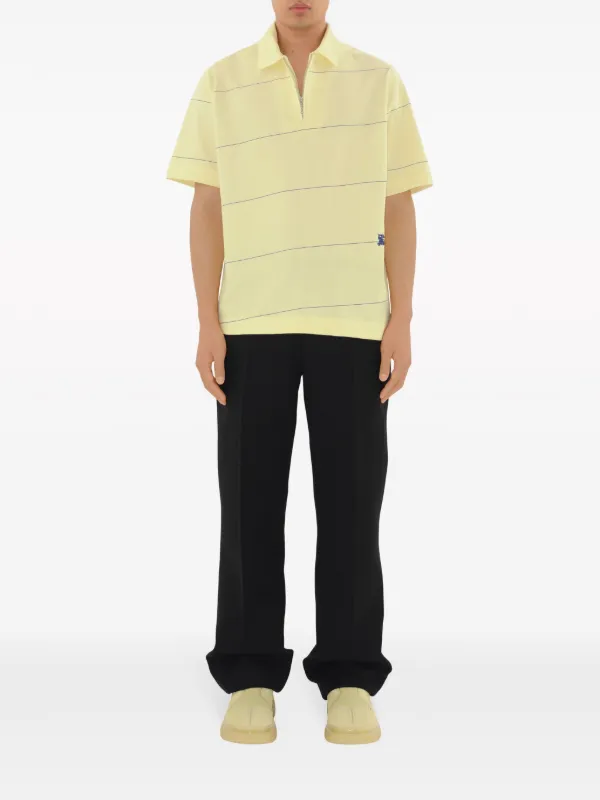 Burberry logo-embroidered Cotton Polo Shirt | Yellow | FARFETCH