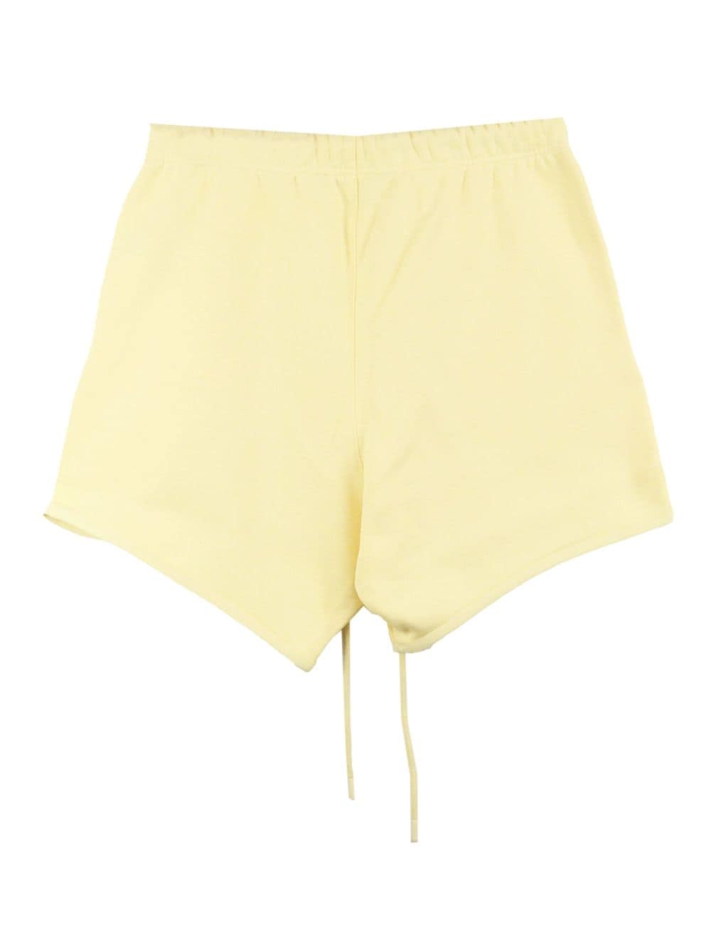 Shop Essentials Logo-patch Drawstring-waist Track Shorts In Yellow