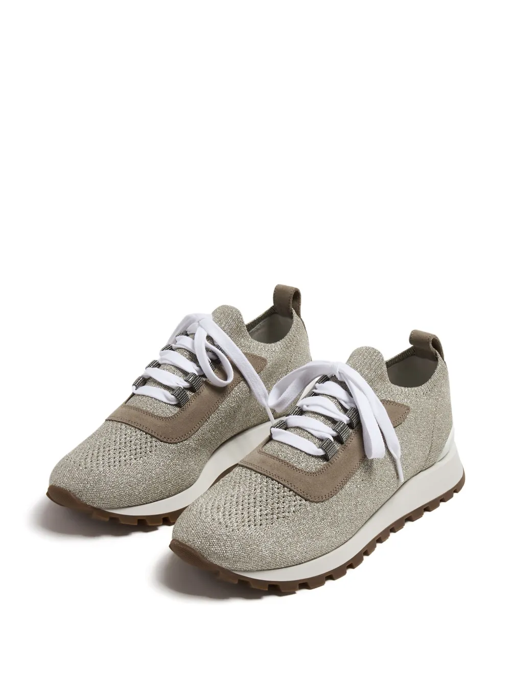 Brunello Cucinelli Sneakers met ronde neus Beige