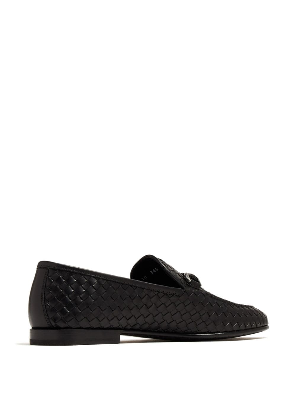 Shop Barrett Woven Leather Loafers In Black