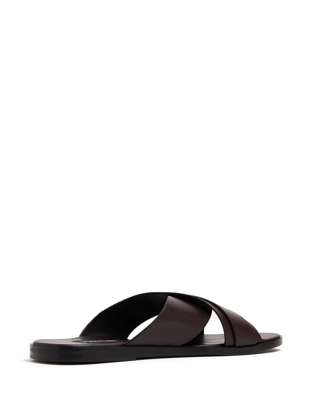 Shop Tom Ford Logo-plaque Leather Slides In Brown