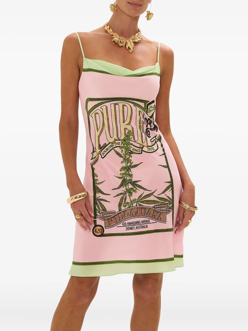 Camilla Lets Chase Rainbows mini-jurk Roze