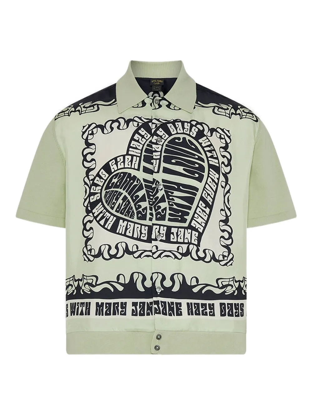 Camilla knit sleeve print shirt | Green | Image 1