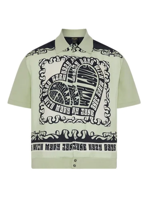 Camilla knit sleeve print shirt