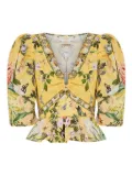 Camilla puff-sleeve blouse - Yellow