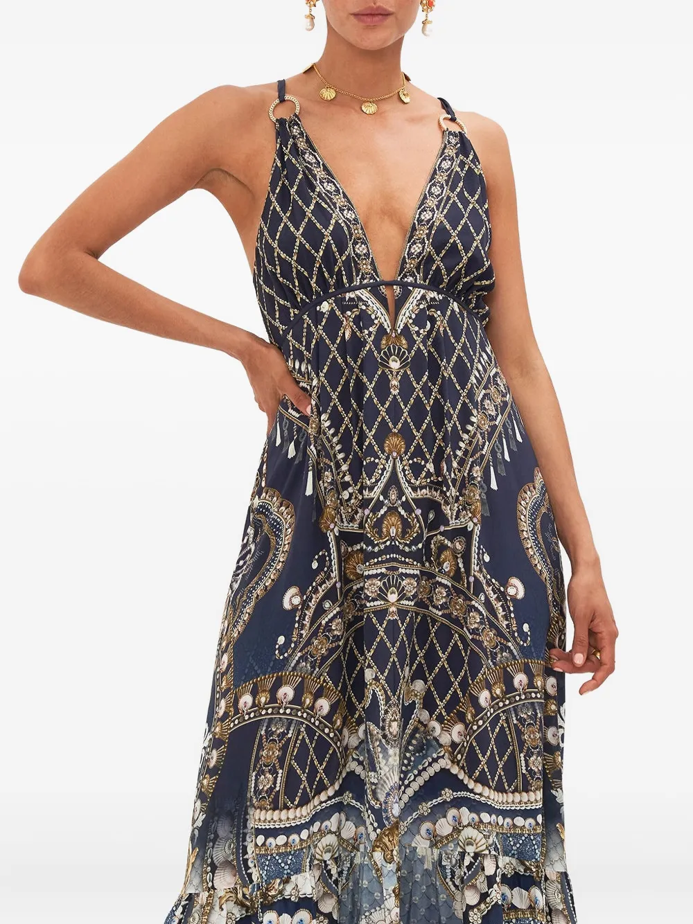 Camilla Gelaagde jurk Blauw