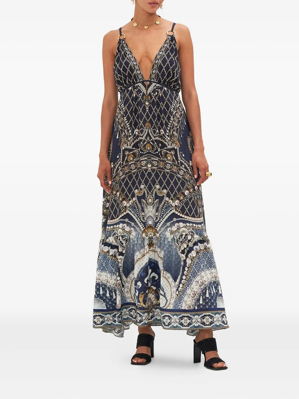 Camilla tiered hardware dress - Blauw