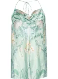 Camilla floral-print silk halter top - Green