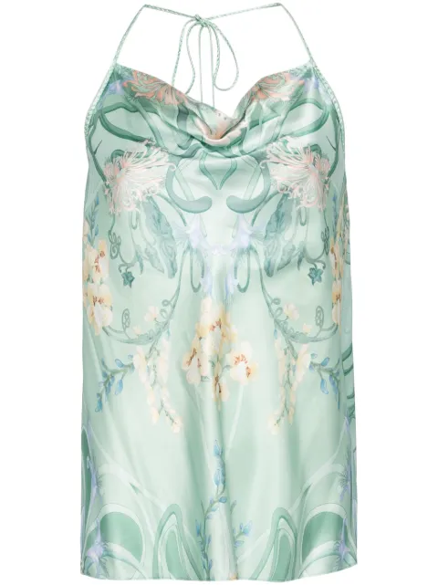 Camilla floral-print silk halter top