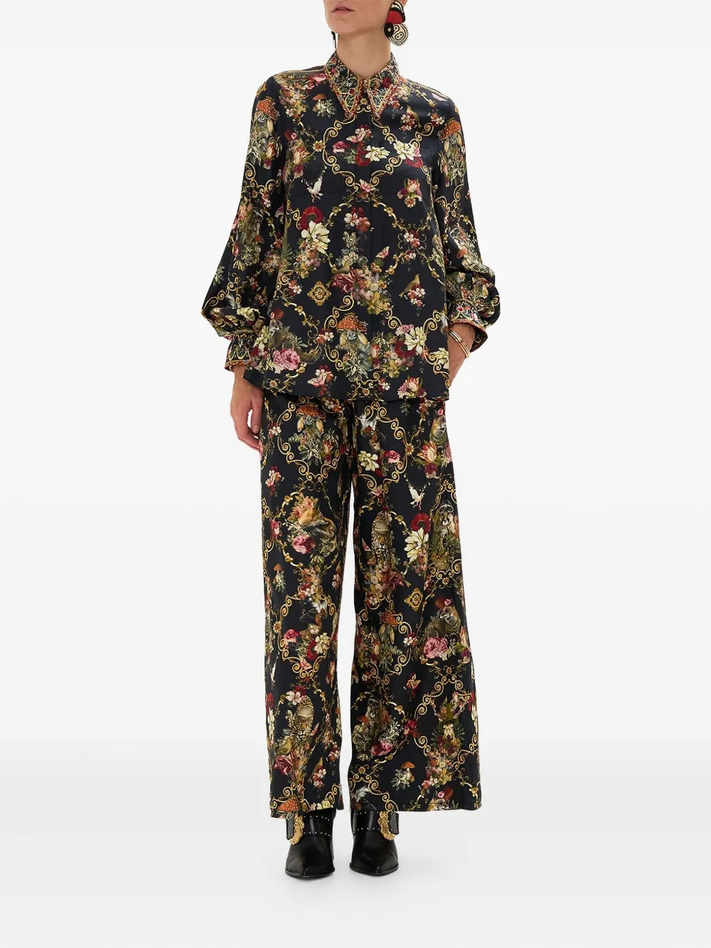 Camilla Told in the Tapestry blouse - Zwart