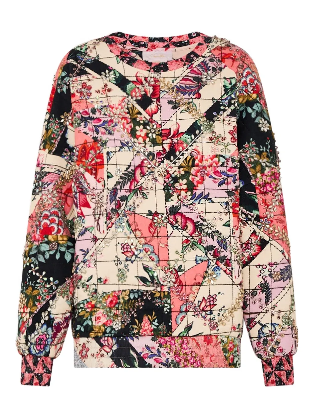 Camilla sudadera con diseño patchwork | neutro | Image 1
