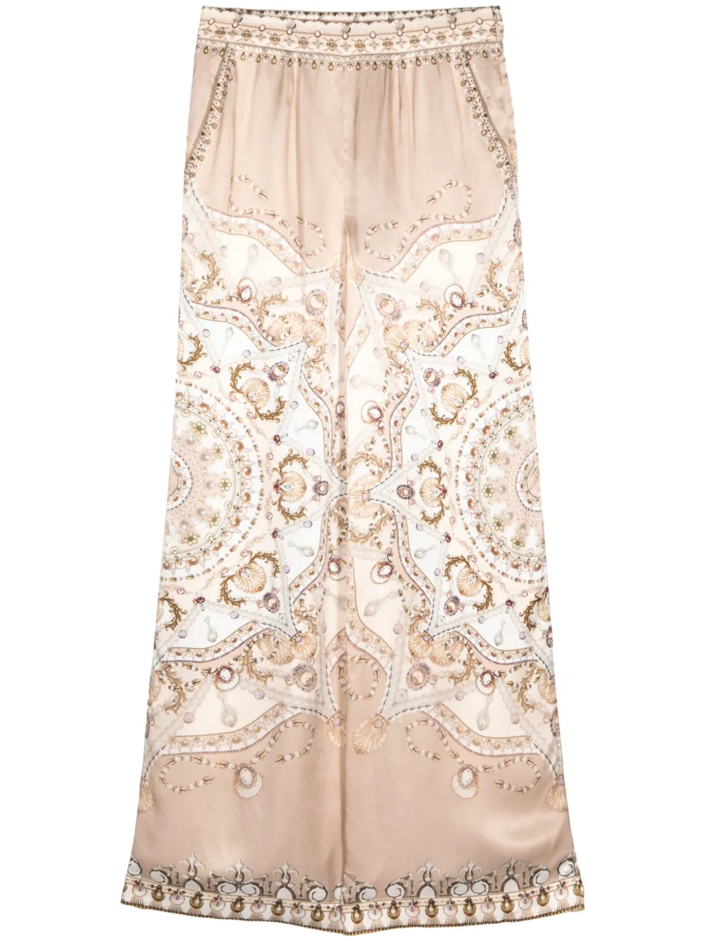 Camilla Pantaloni dritti con stampa Grotto Goddess - Toni neutri