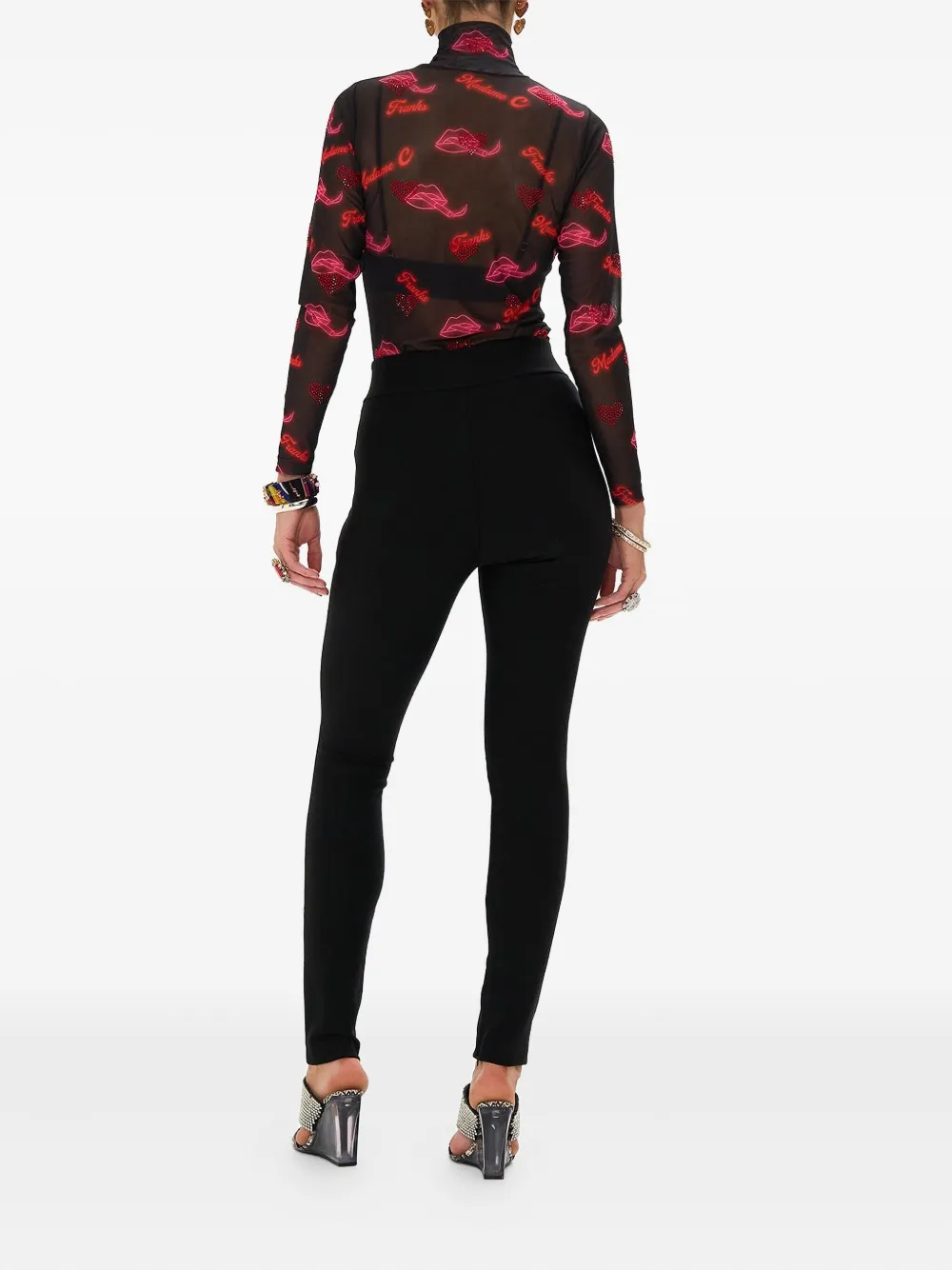 Camilla Electric Loveland blouse met col Zwart