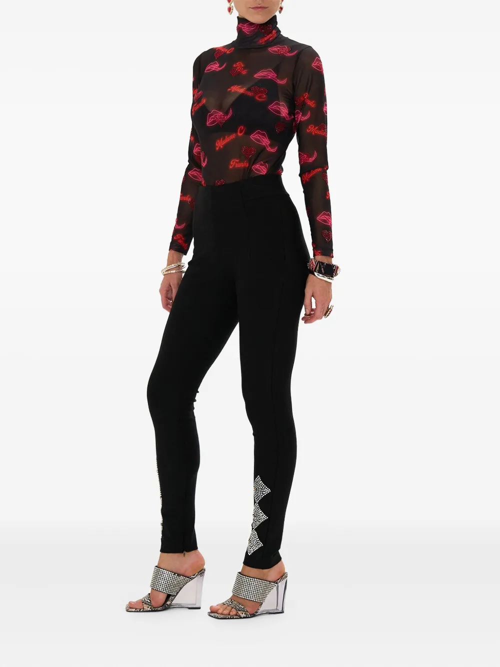 Camilla Electric Loveland blouse met col Zwart