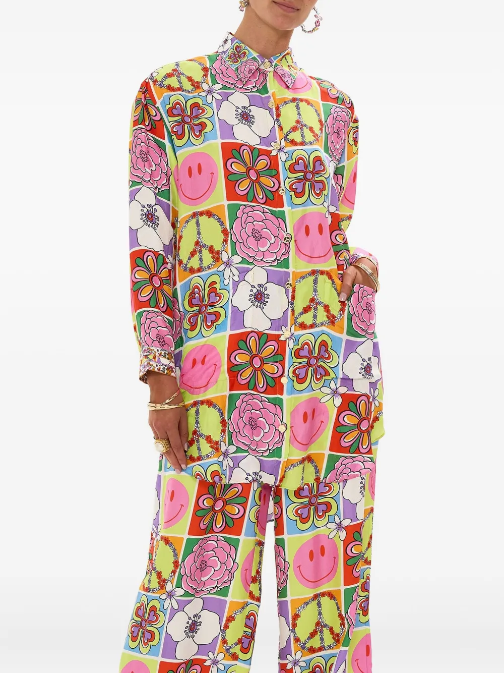 Camilla Cosmic Prairie tuniek met zakken Roze