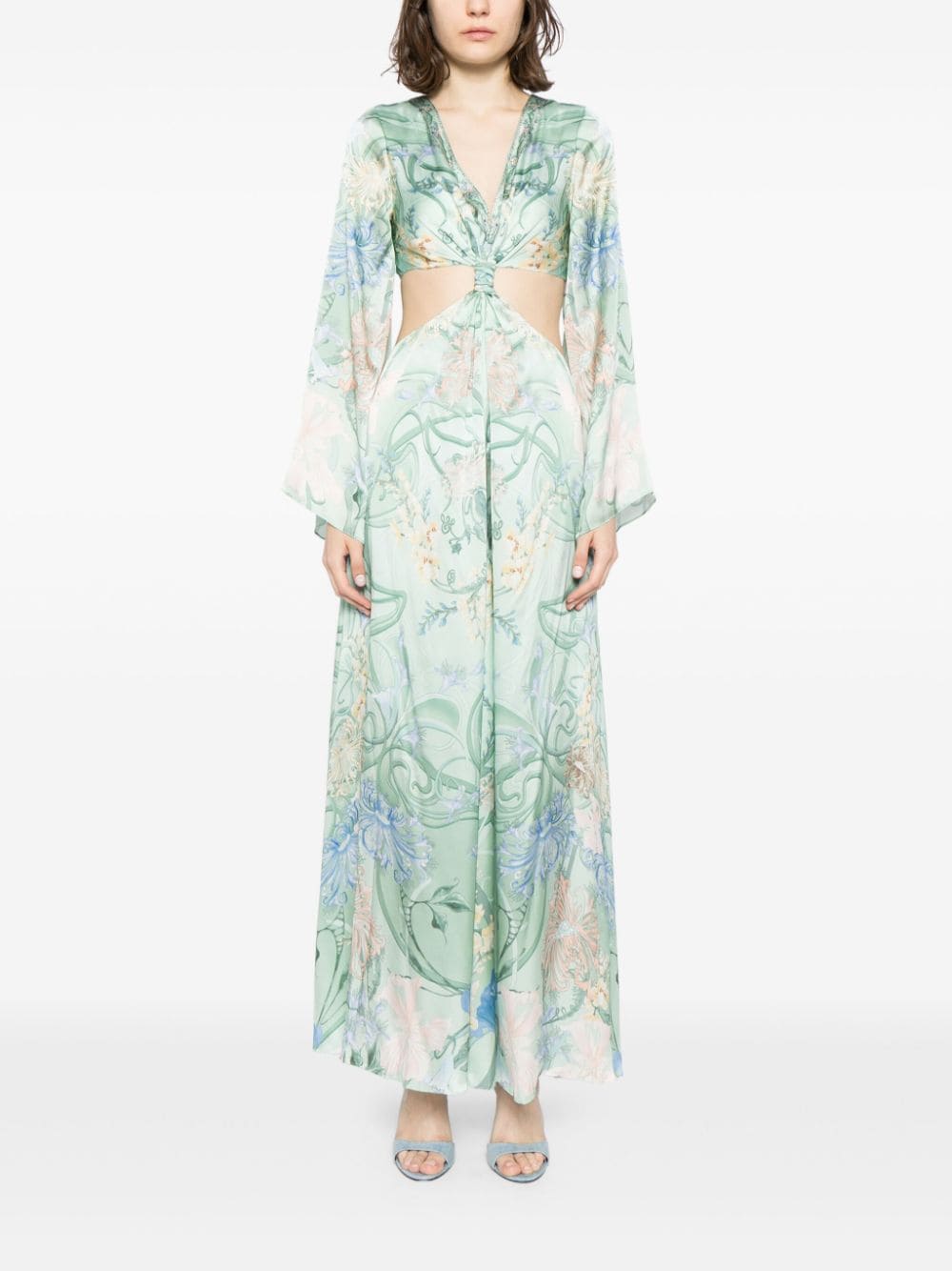 Camilla Maxi-jurk met bloemenprint - Groen