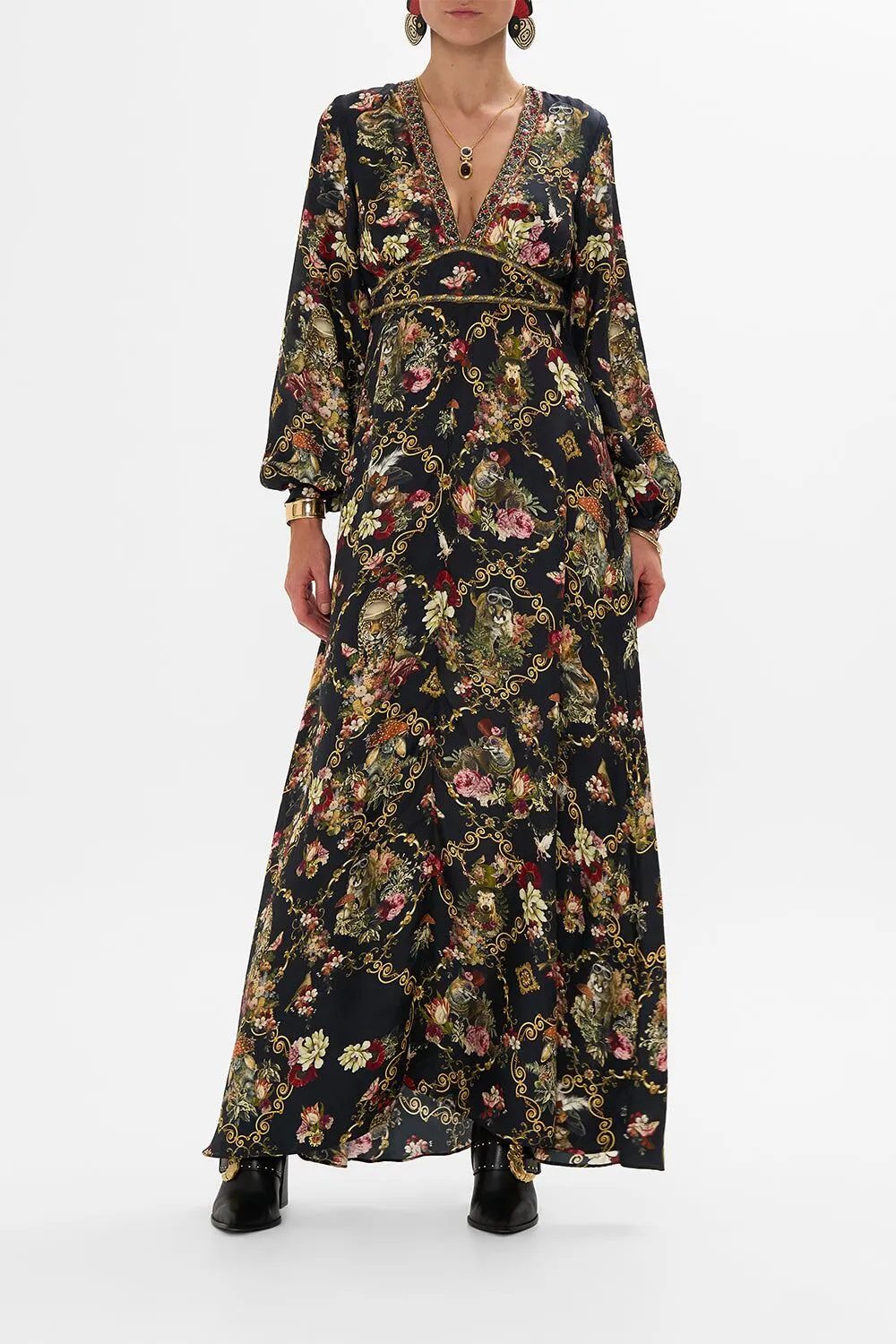 Camilla Told in the Tapestry maxi dress - Zwart