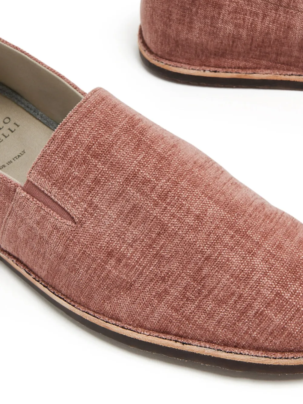 Brunello Cucinelli round-toe canvas loafers Red