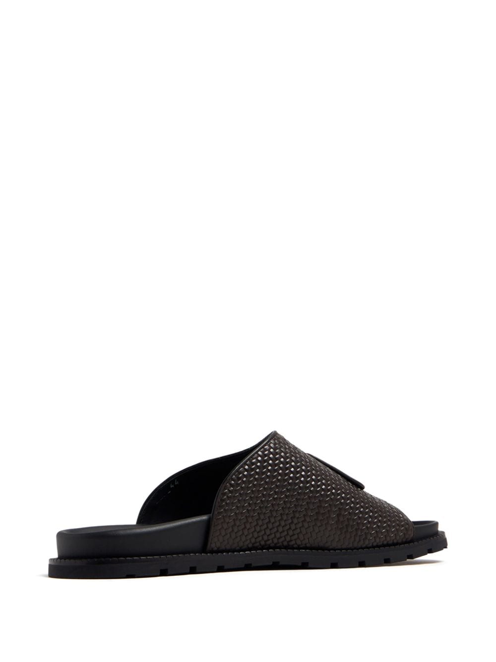 Shop Barrett Criss-cross Leather Slides In Brown