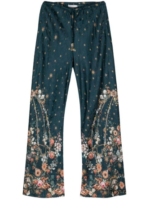 Camilla floral-print drawstring trousers 