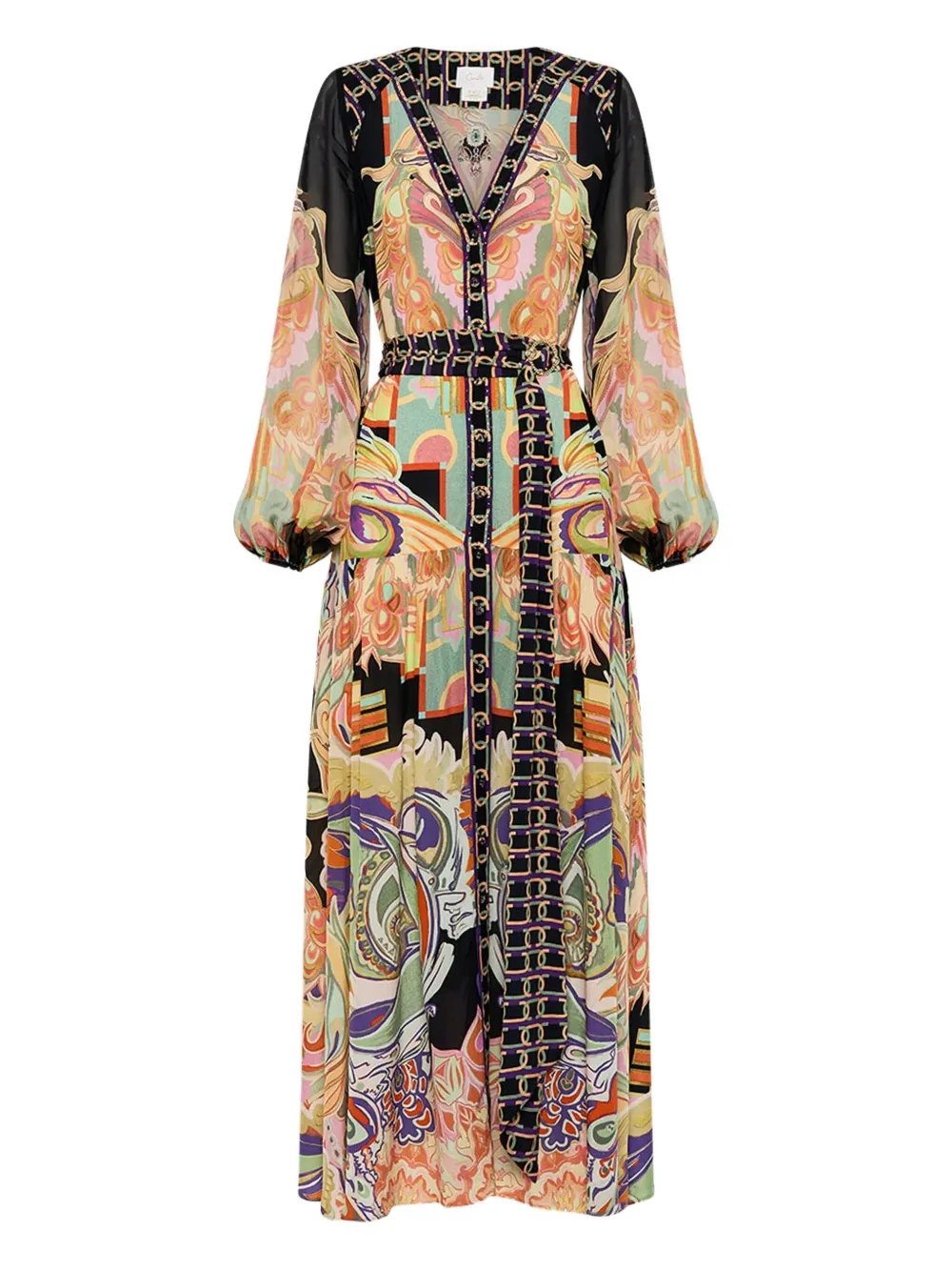 Camilla v-neck belted dress - ブラック Camilla v-neck belted dress - ブラック