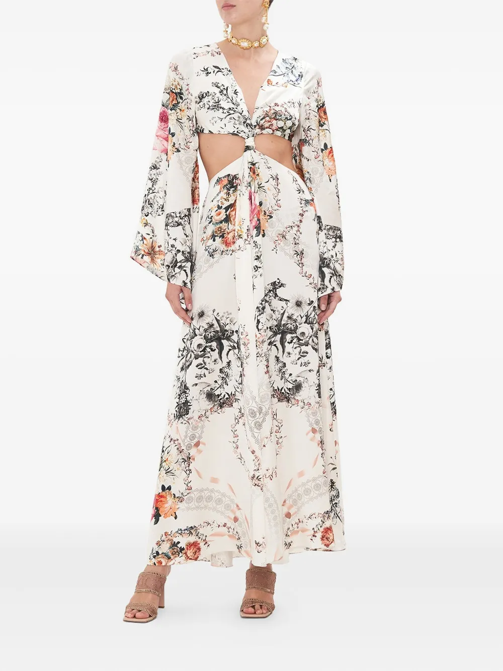 Camilla knot cut-out dress - ニュートラル Camilla knot cut-out dress - ニュートラル