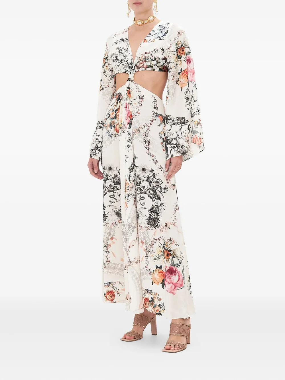Camilla knot cut-out dress - Beige