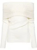 Camilla off-shoulder knitted top - Neutrals